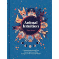 Book cover of 'Animal Intuition' with illustrations of animals and stars on a blue background