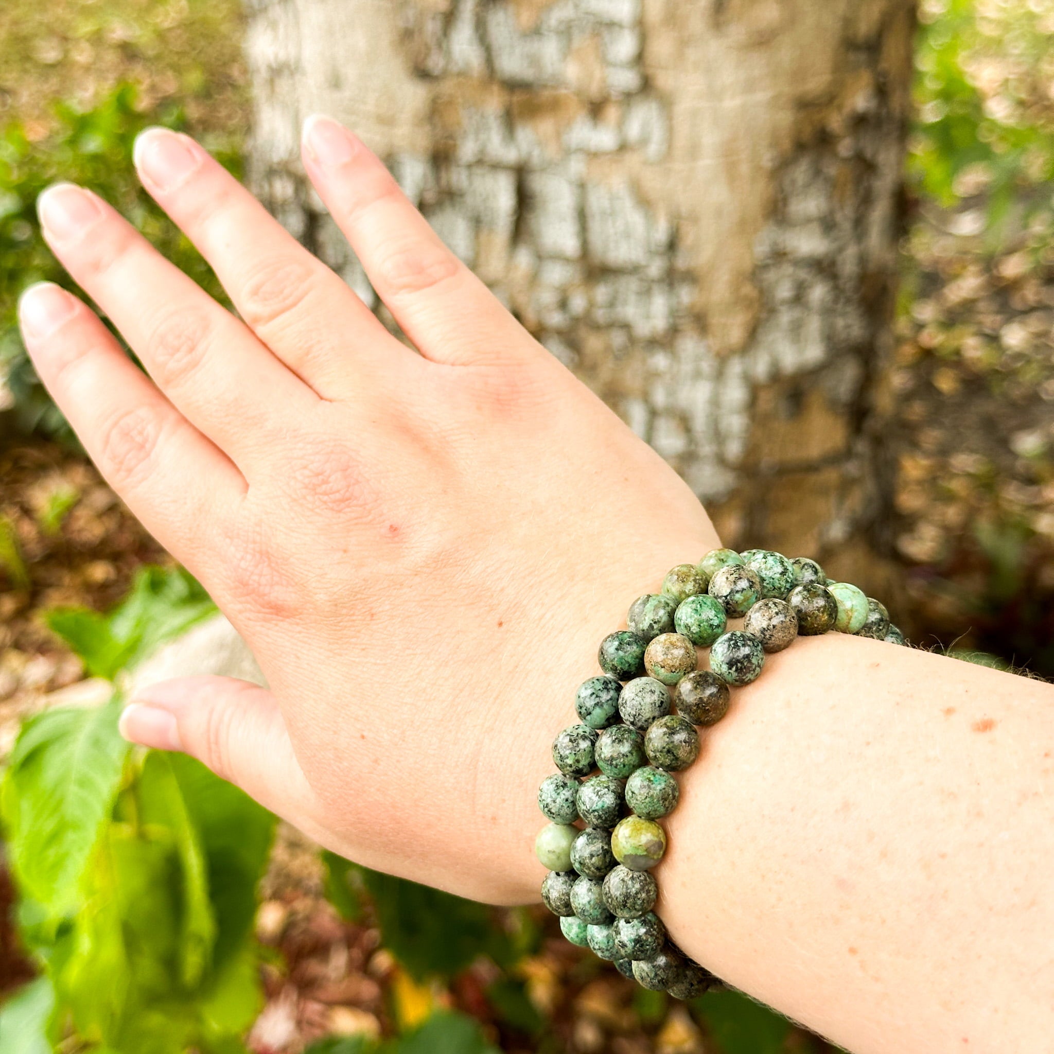 African Turquoise Bracelet 8mm image 3