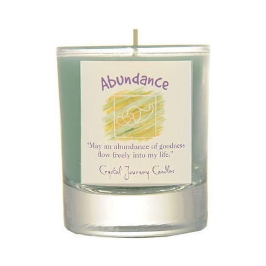 Abundance Crystal Journey Glass Filled Votive Soy Candle image 0