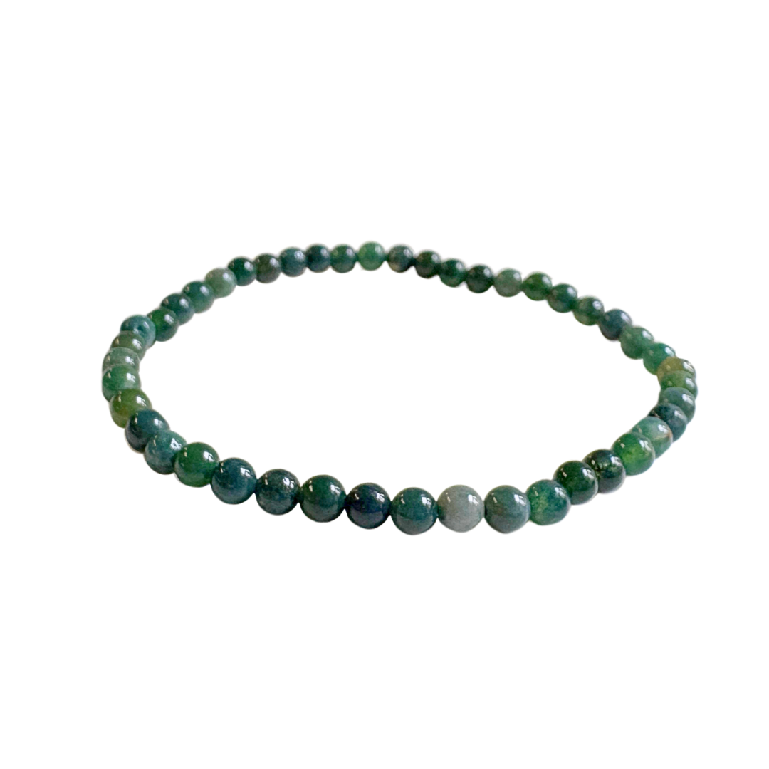 Green Moss Agate Bracelet 4mm image 0
