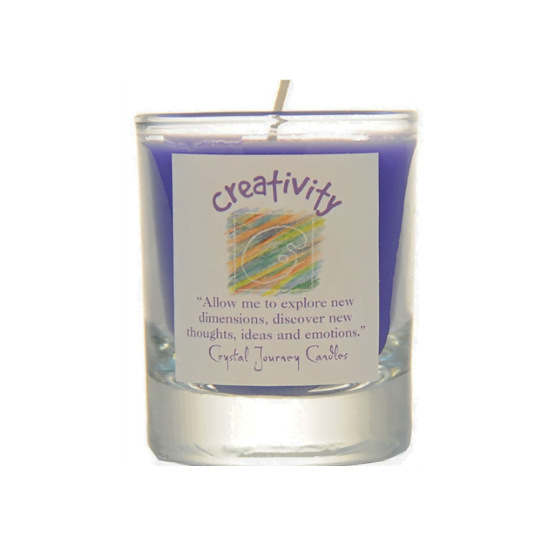 Creativity Crystal Journey Glass Filled Votive Soy Candle image 0