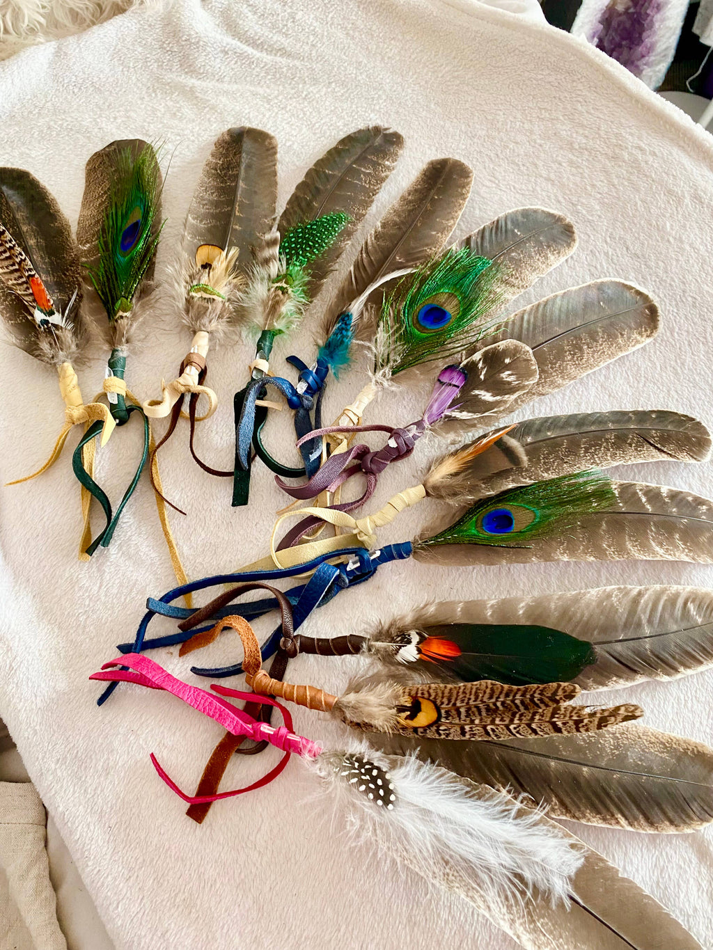 Smudging Feather Fan Bright colors
