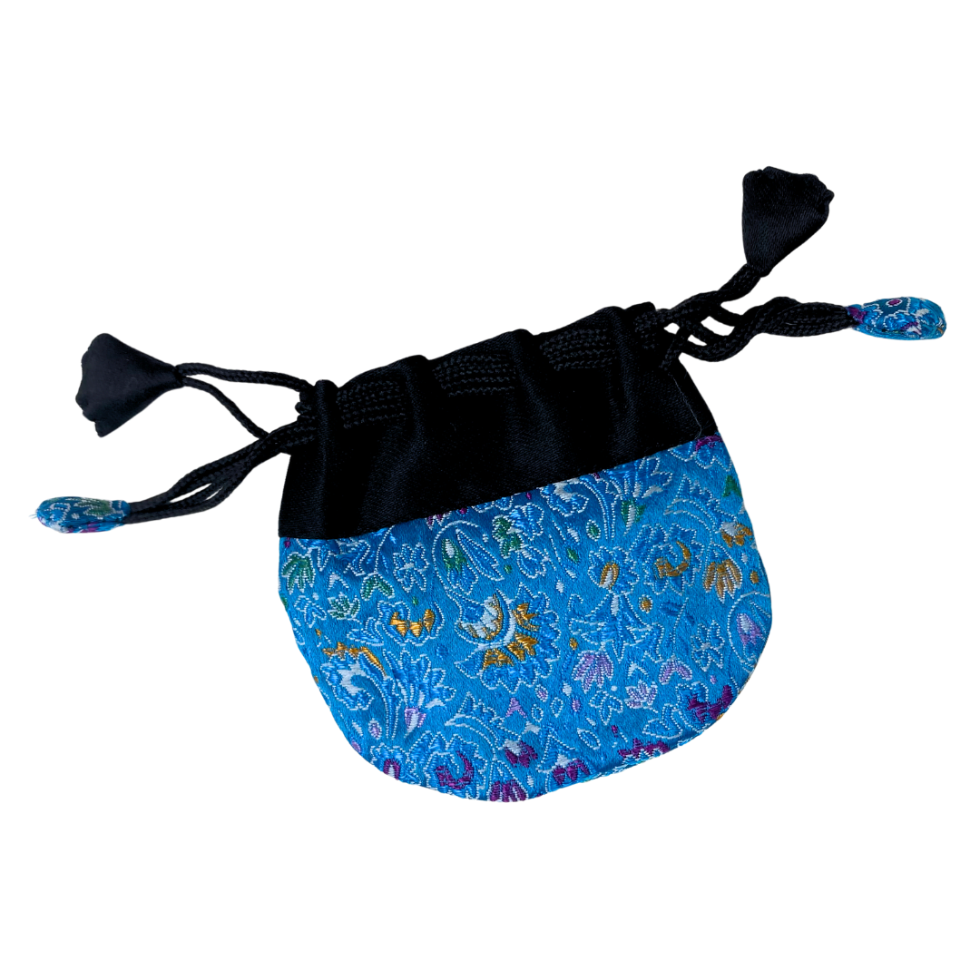 Blue Brocade Drawstring Bag image 0