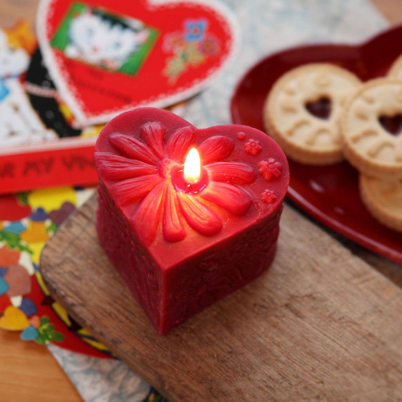 Heart Pillar Candle – 100% Pure Beeswax
