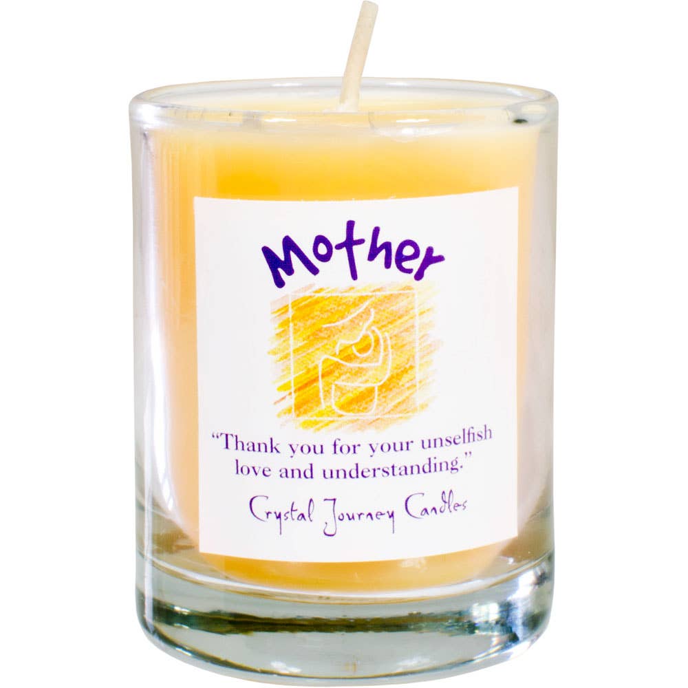 Mother Crystal Journey Glass Filled Votive Soy Candle