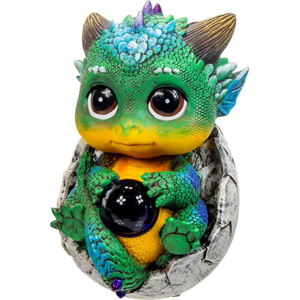 Polyresin Mythical Baby Dragon Sitting in Shell