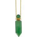 Green Aventurine Gemstone Point Pendant Perfume Bottle Necklace