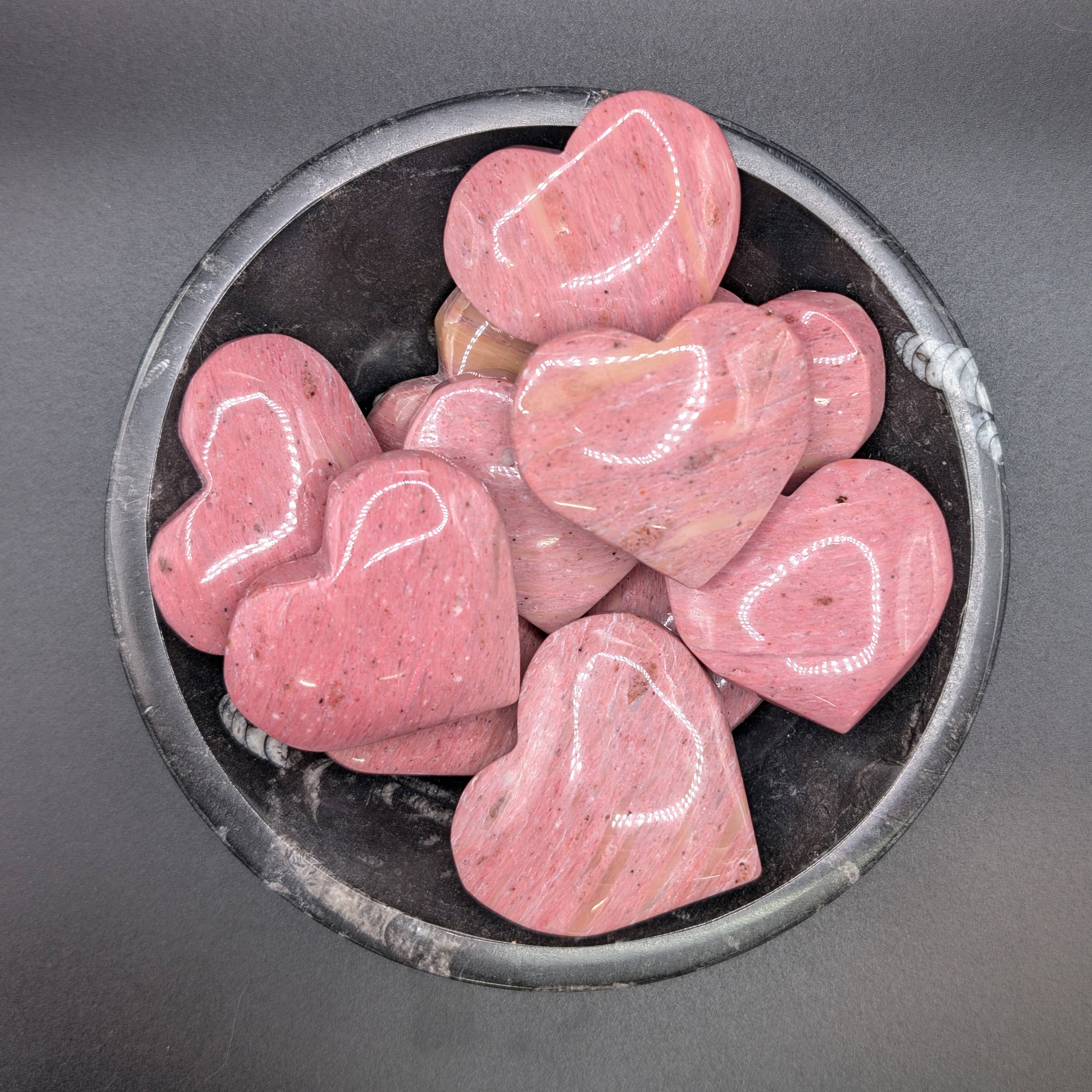 Pink Petrified Wood Heart