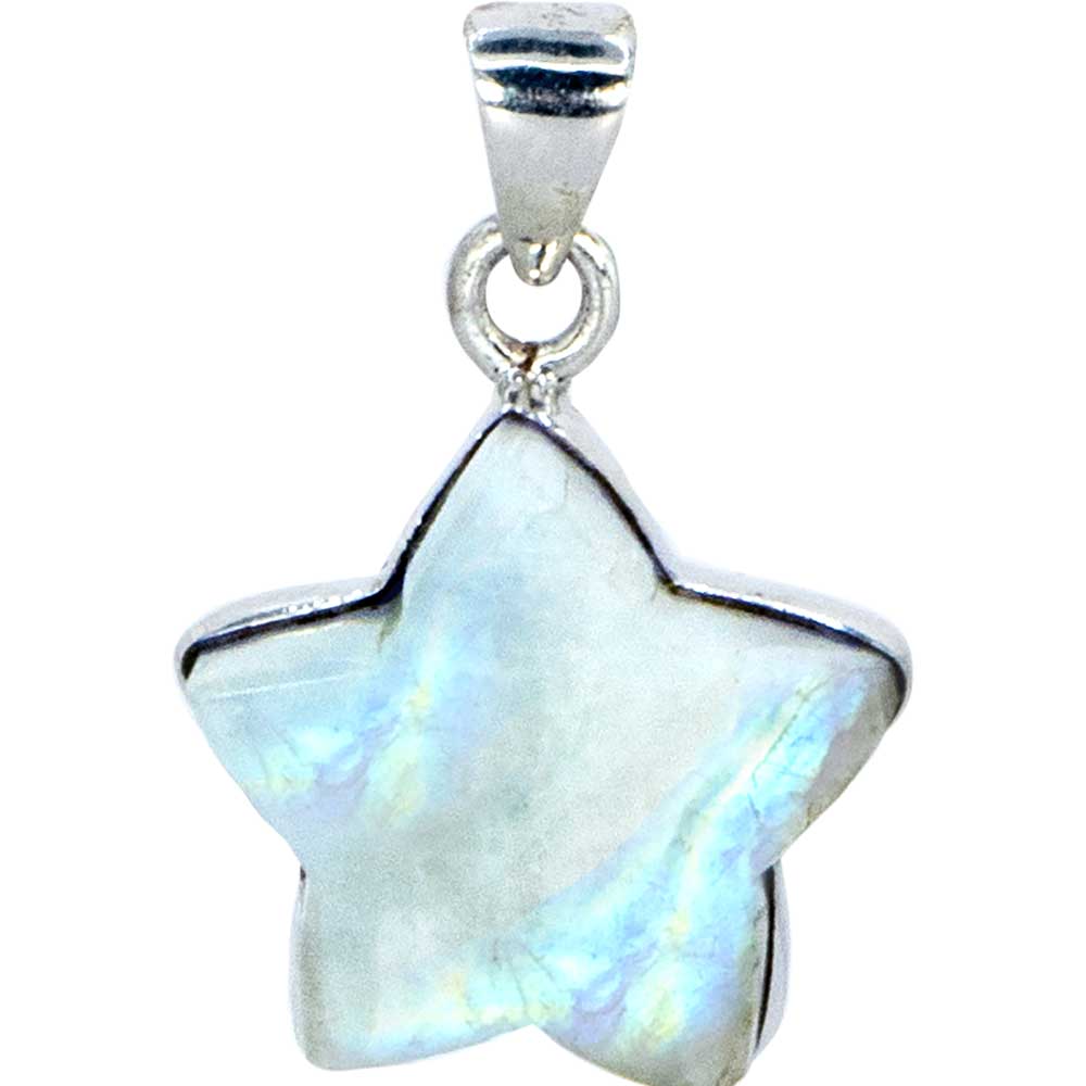 Rainbow Moonstone Star Pendant