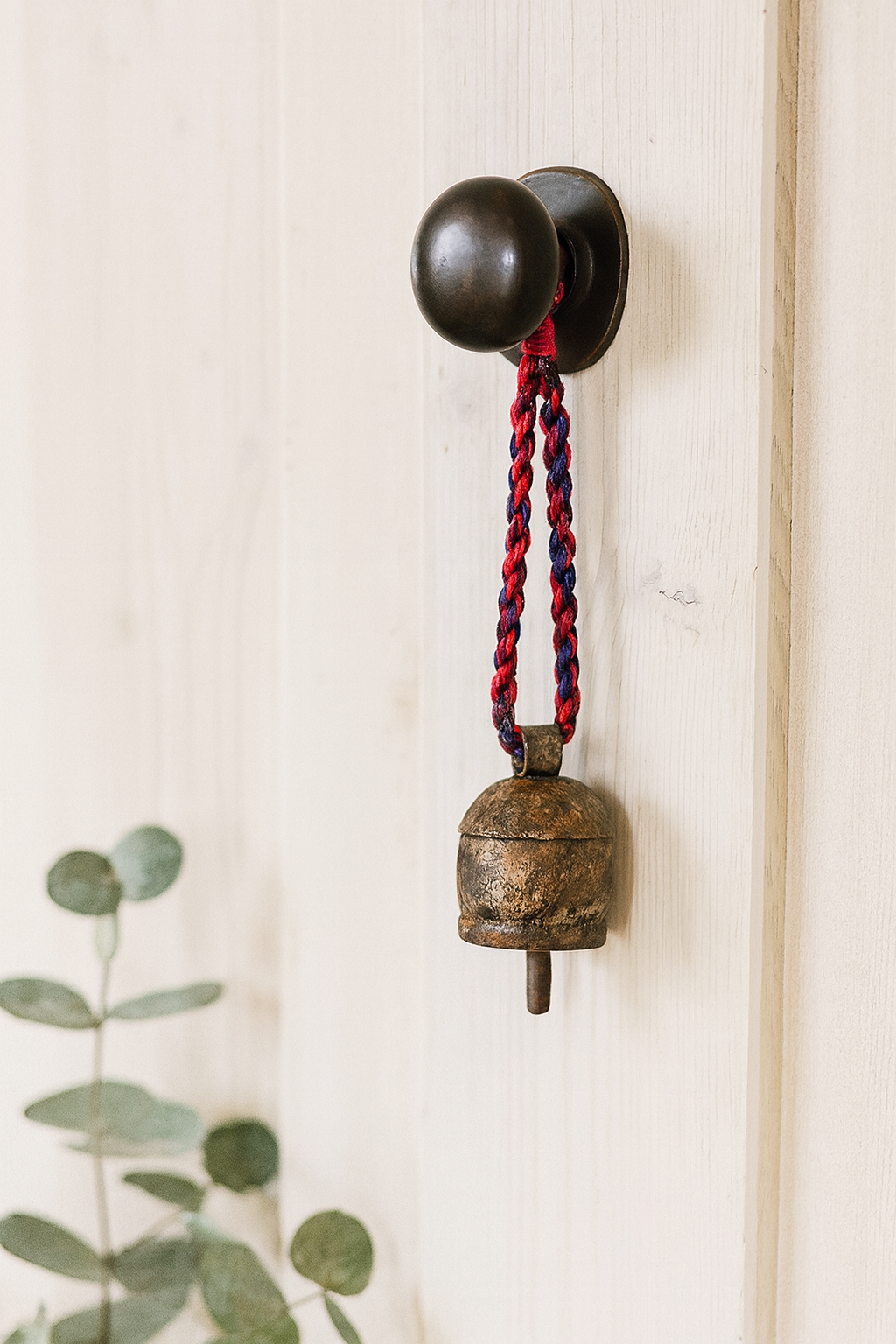 Rainbow Twist Red Bell Wind Chime - Handmade