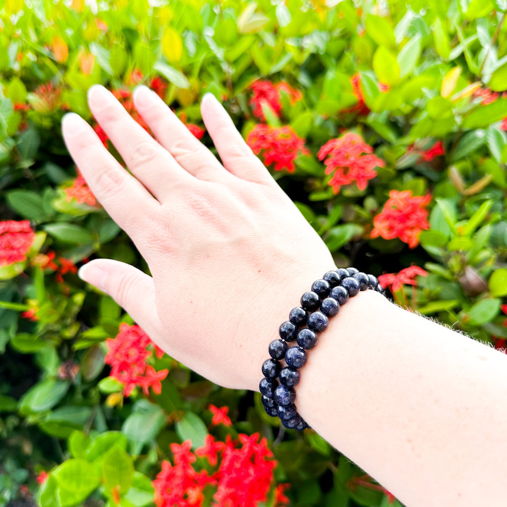 Blue Goldstone Bracelet 8mm image 4