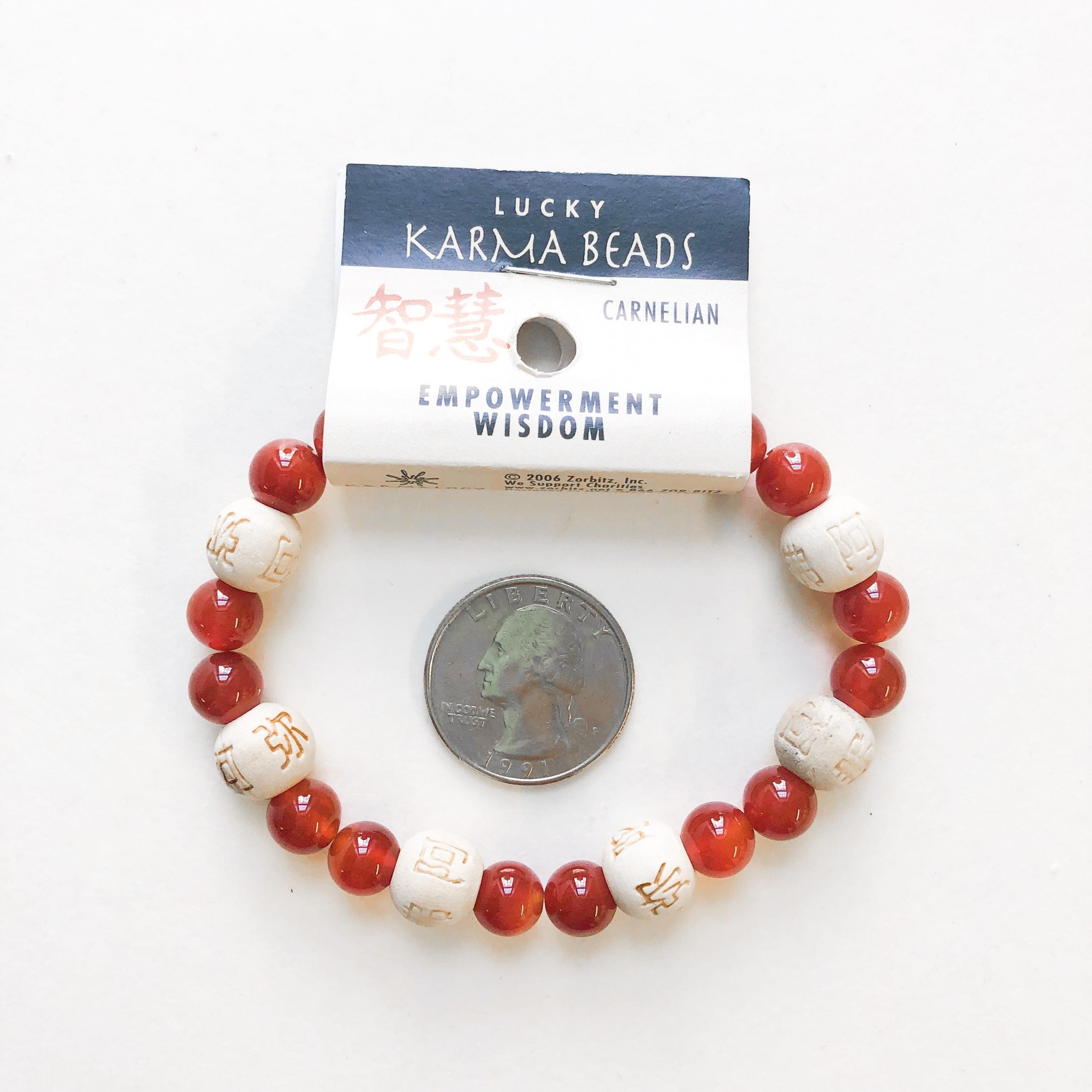 Carnelian Bracelet with Wood Beads image 1