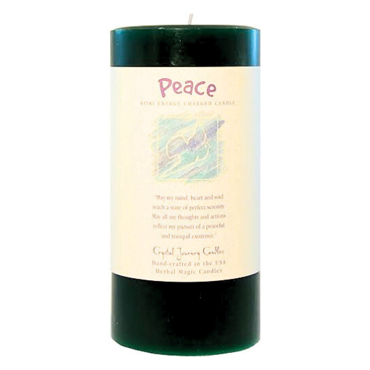 Peace Big Pillar Candle Crystal Journey image 0