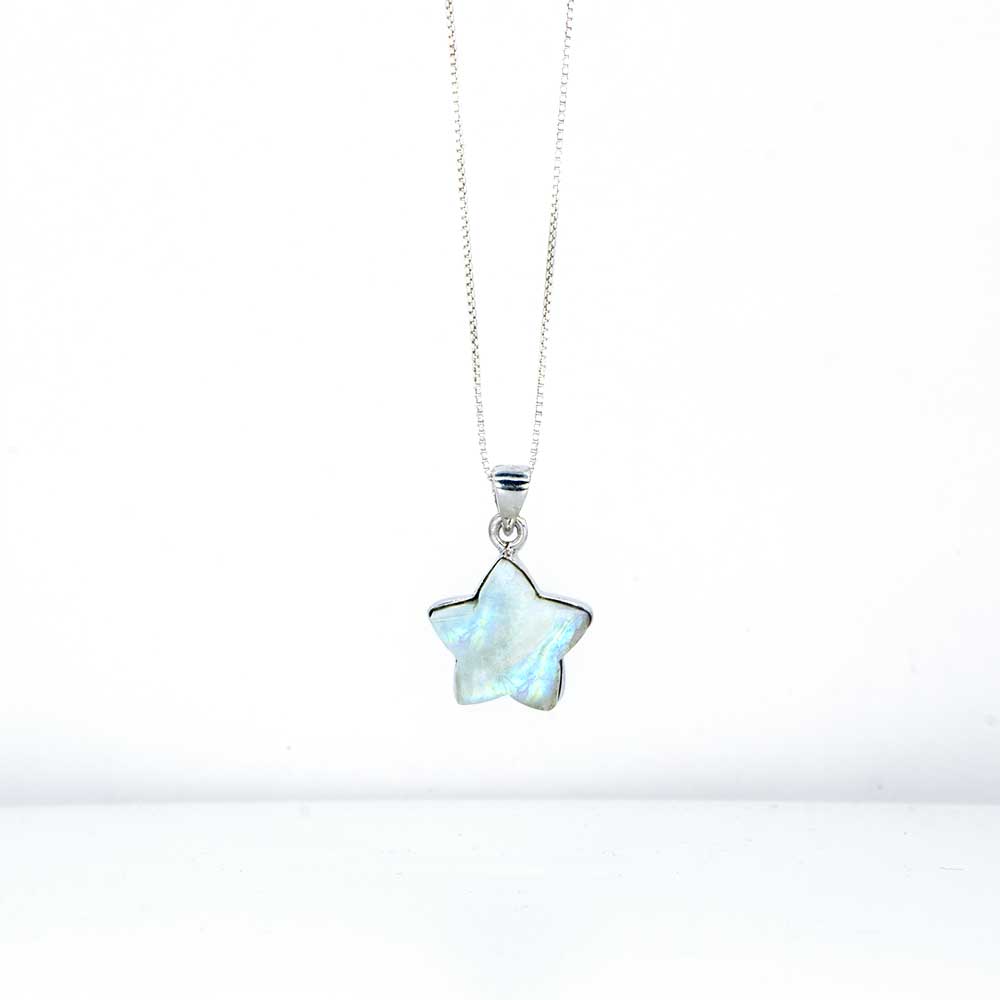 Rainbow Moonstone Star Pendant