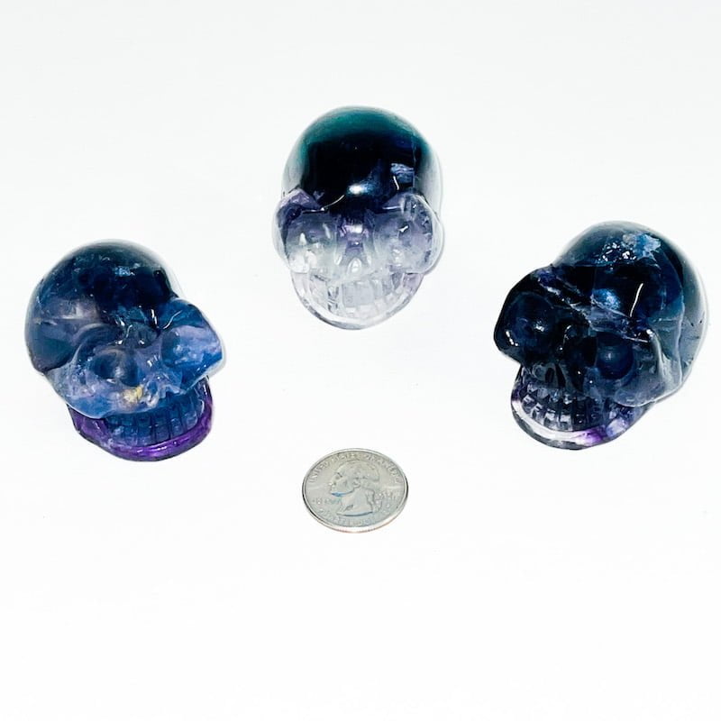 Fluorite Crystal Skull 2 inch image 1