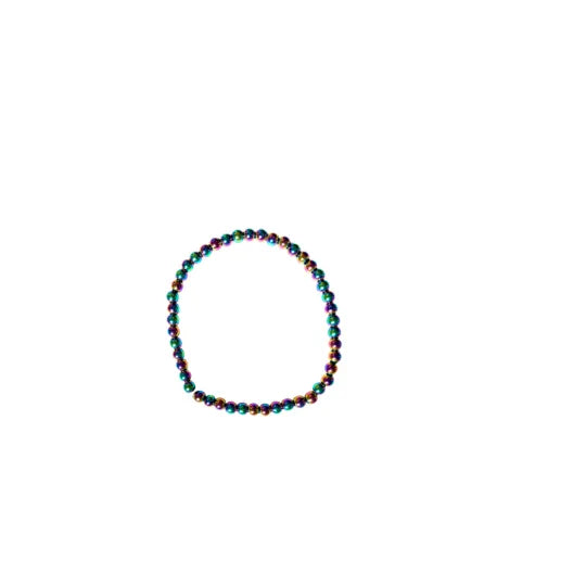Rainbow Hematite Bracelet 4mm Small Wrist image 0
