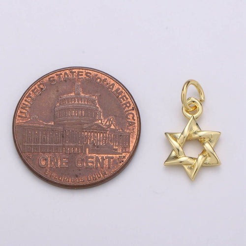 24K Gold Filled Edged Star of David Charm
