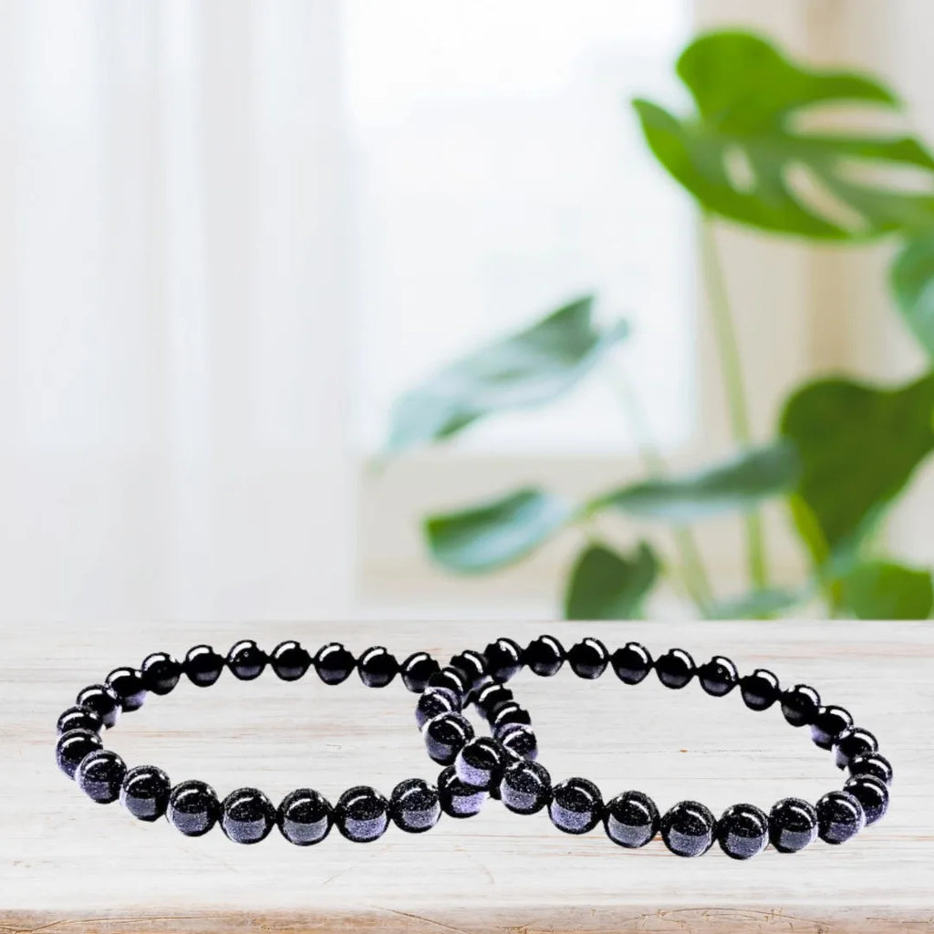 Blue Goldstone Bracelet 8mm image 2