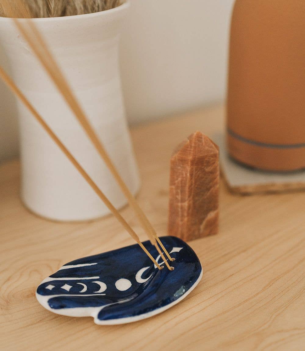 Hamsa Moon Phase Incense Holder