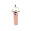 Rose Quartz Pendant with Amethyst image 0