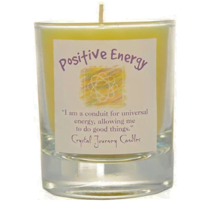 Positive Energy Crystal Journey Glass Filled Votive Soy Candle image 0
