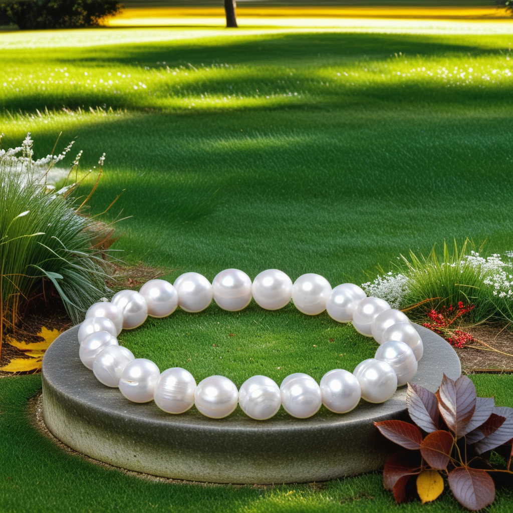 White Freshwater Pearl Bracelet 9-10 mm