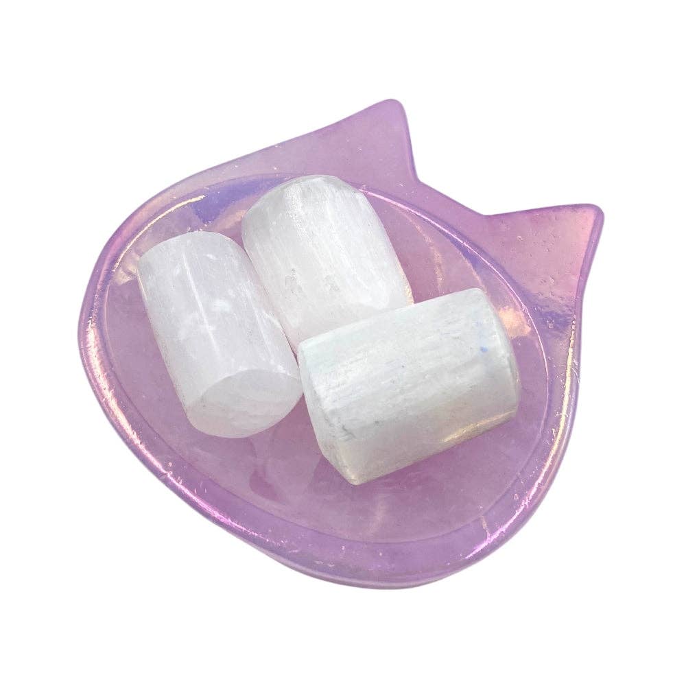 Aura Rainbow Quartz Cat Trinket Dish