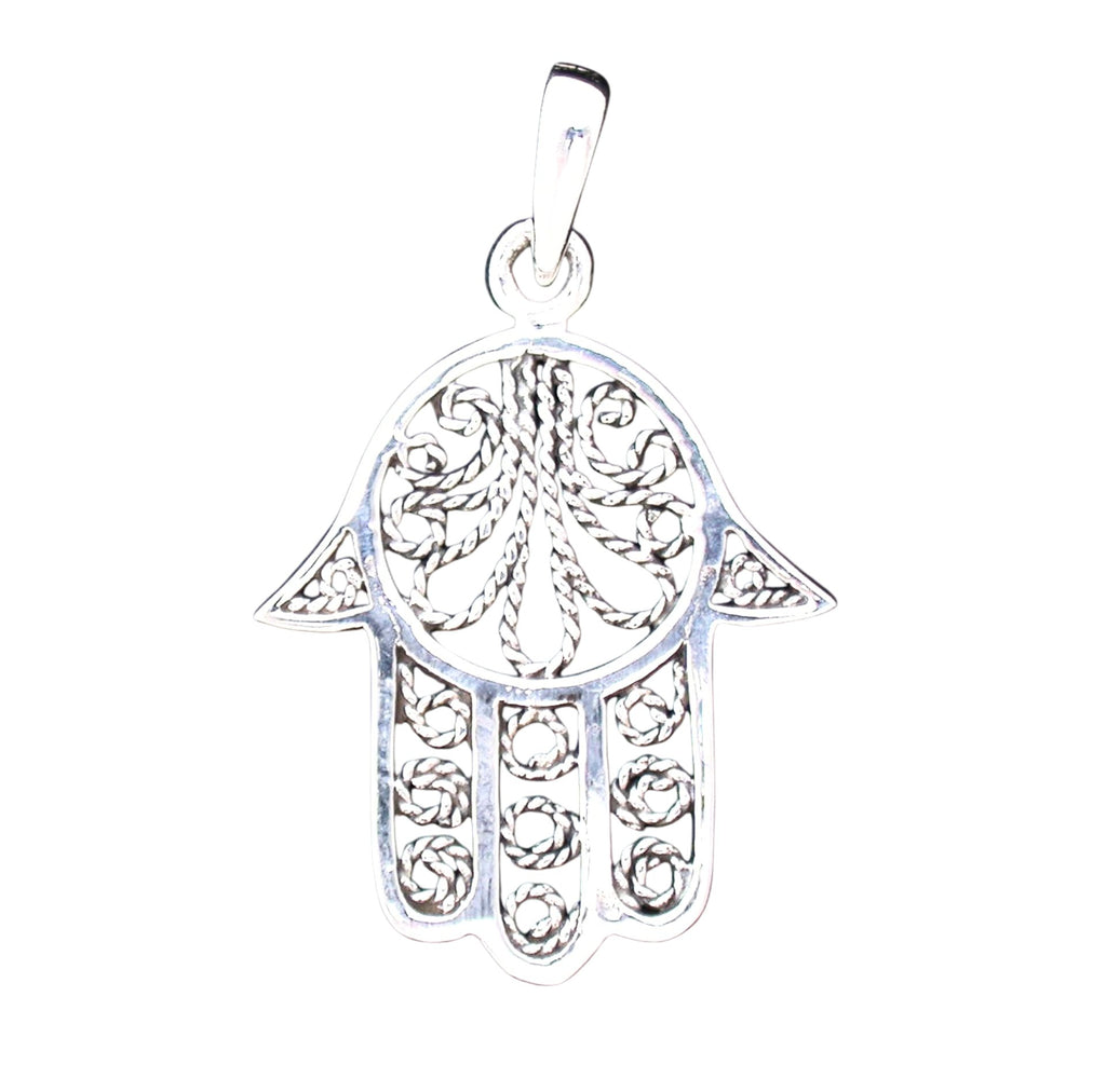 Hamsa Wide Filigree Pendant