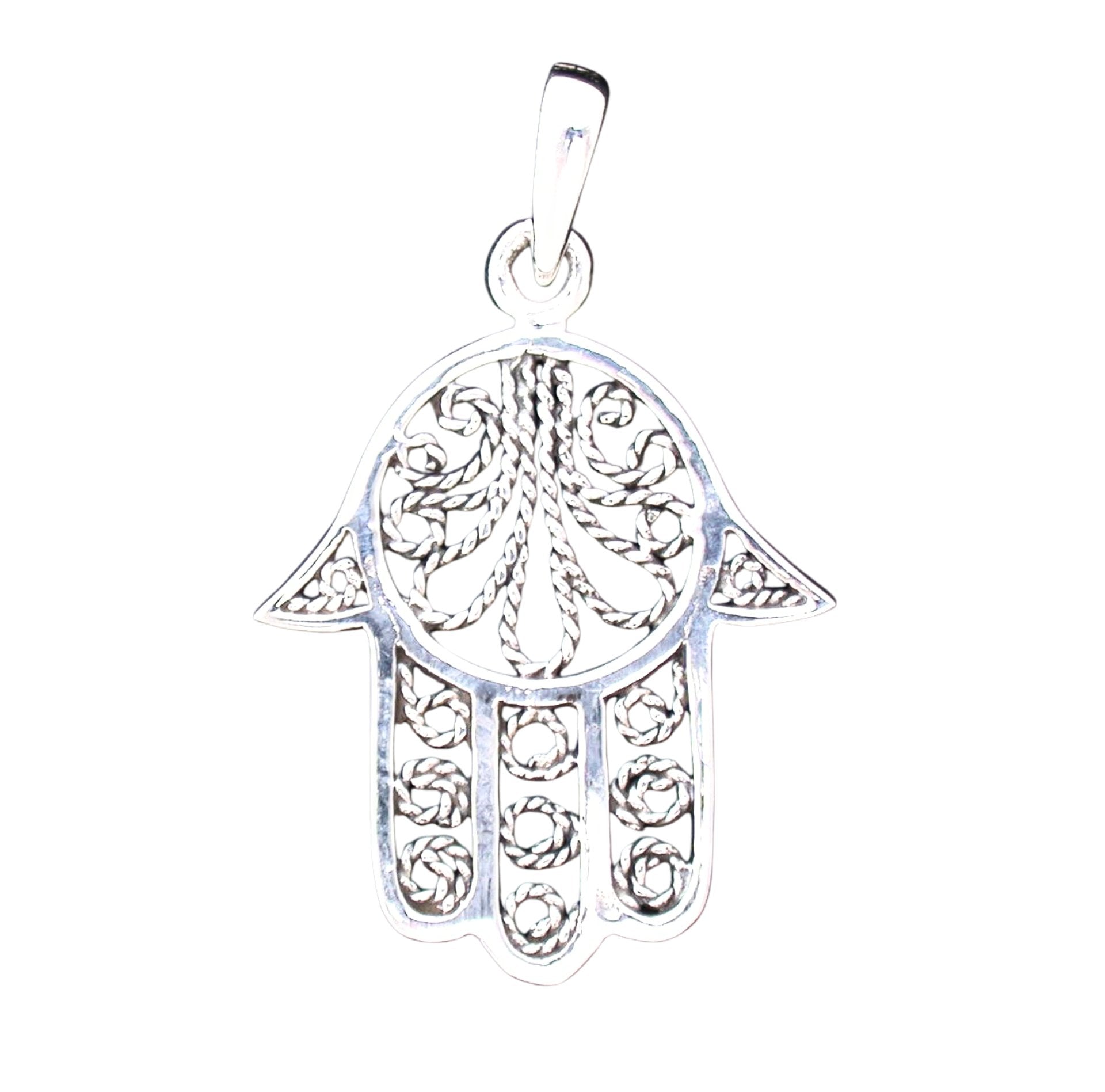 Hamsa Wide Filigree Pendant