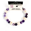 Amethyst Bracelet with Wood Beads -Good Health Inner Strength image 0