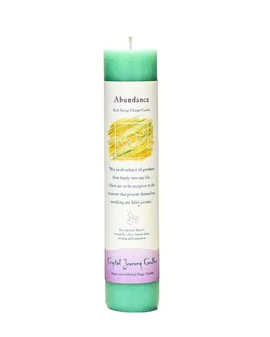 Abundance Tall Pillar Candle Crystal Journey