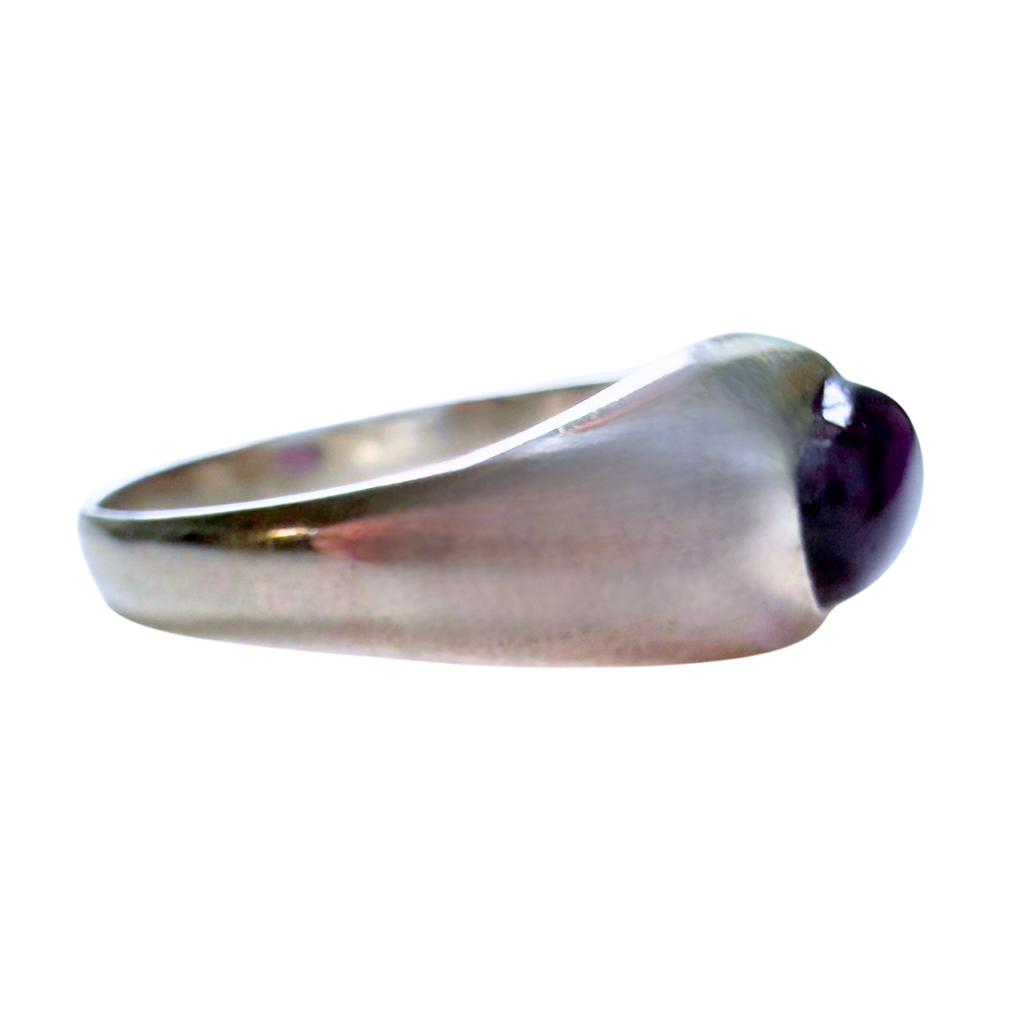 Amethyst Cabochon Ring Side View