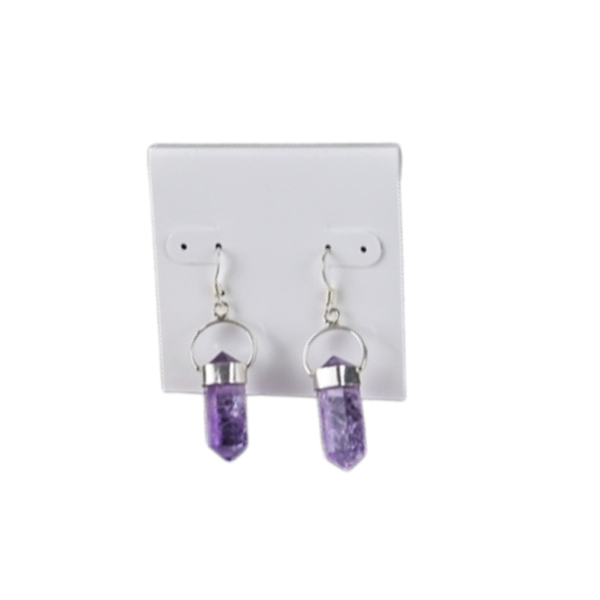 Amethyst Double Terminated Sterling Silver Earrings