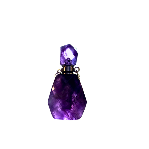 Amethyst  Pendant Perfume Bottle Necklace