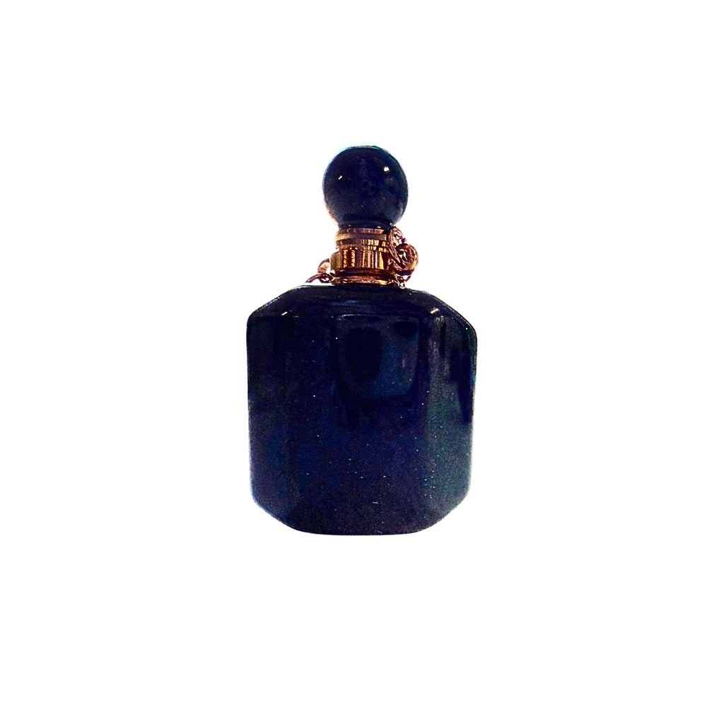 Black Obsidian Perfume Bottle Pendant Necklace