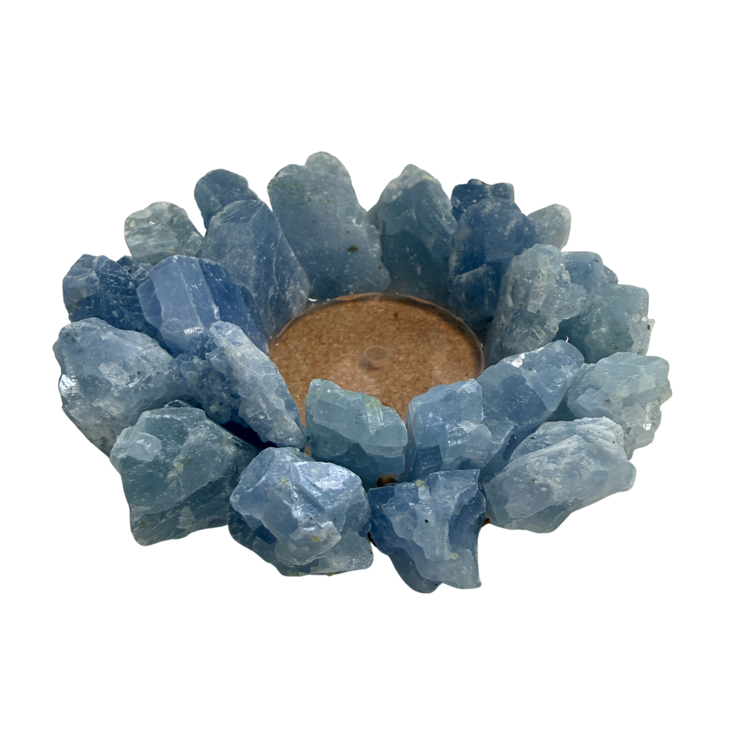 Blue Calcite Tealight Holder