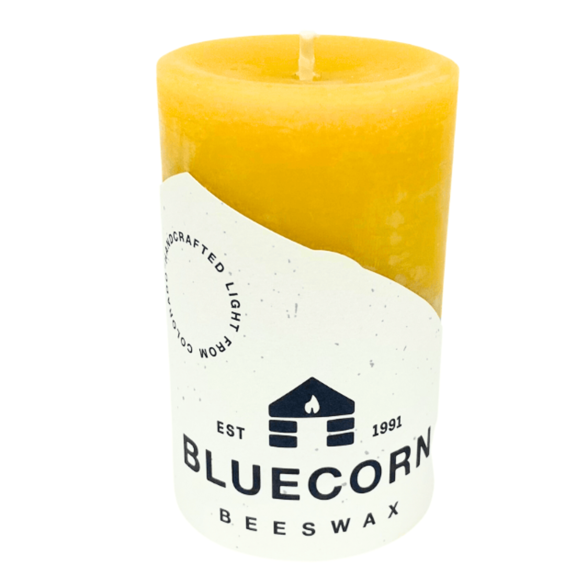 Bluecorn Bees Wax Pillar Candle 2" x 3" image 0