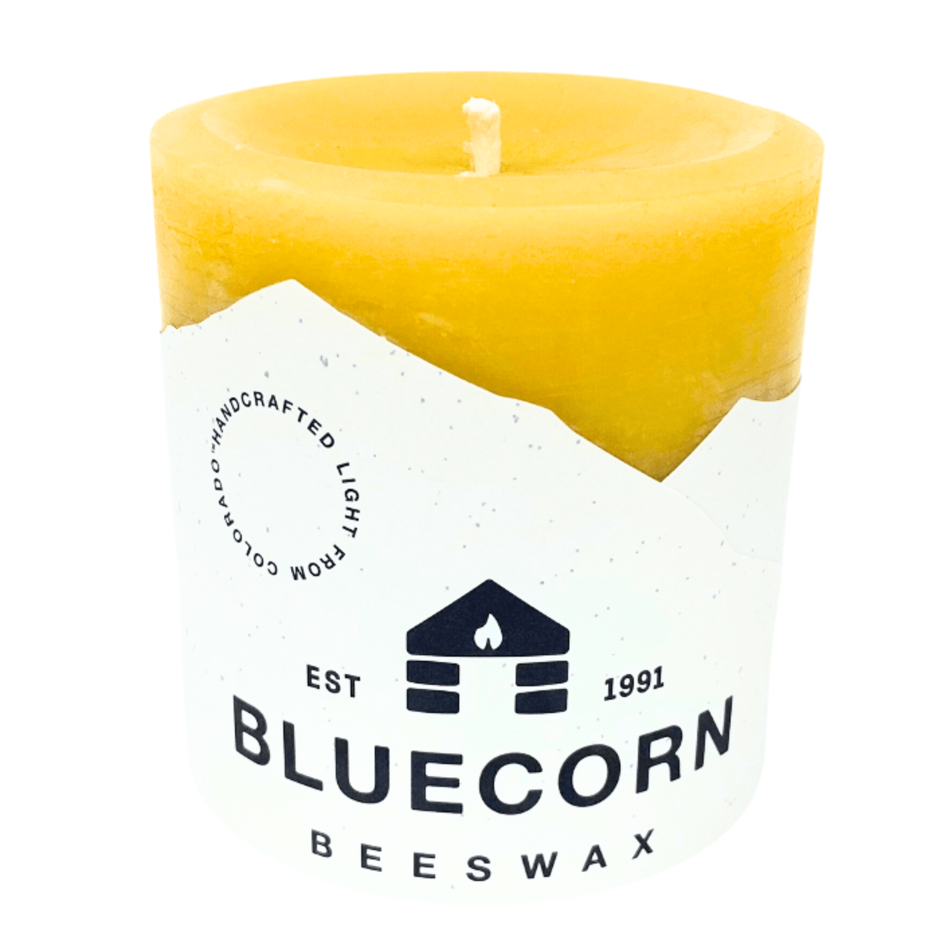Bluecorn Bees Wax Pillar Candle 3" x 3" image 0