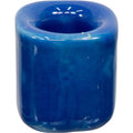 Blue cylindrical chime holder on a white background