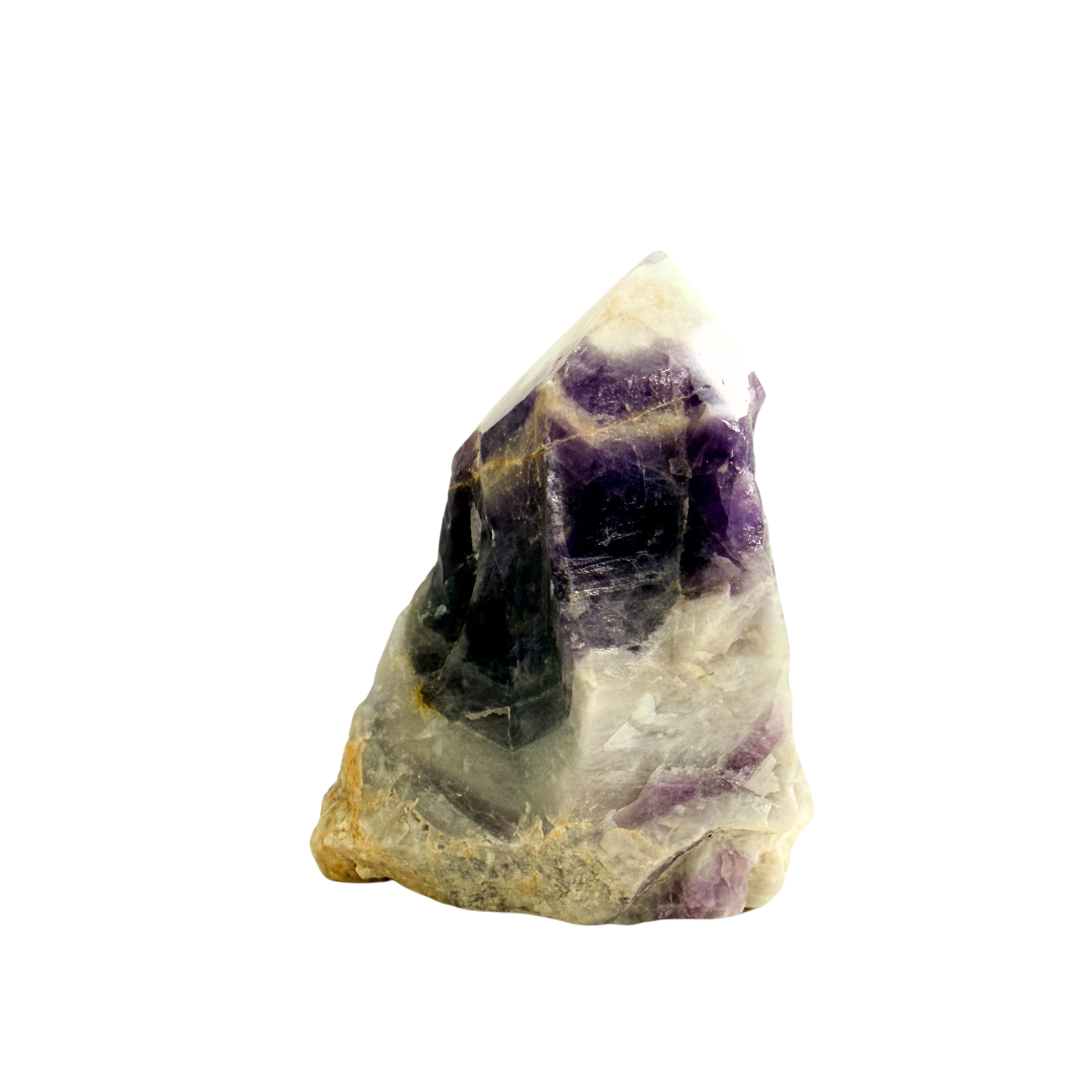 Chevron Amethyst Partly-Polished Point