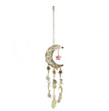 A celestial citrine moon and star suncatcher featuring a gold citrine crescent moon, a star, and dangling citrine beads on a white background.
