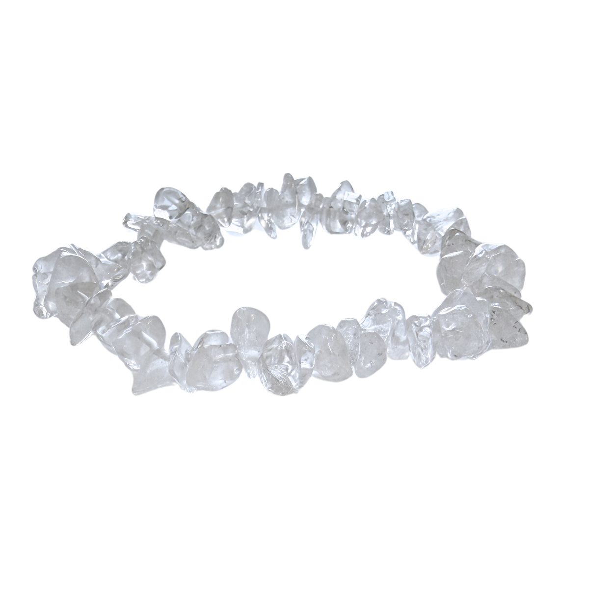 Clear Quartz Chip Bracelet against a white background