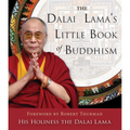 Book cover of 'The Dalai Lama's Little Book of Buddhism' with the Dalai Lama on a decorative background.