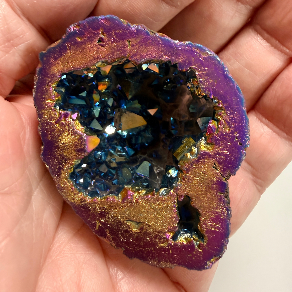 Dark Rainbow Aura Geode