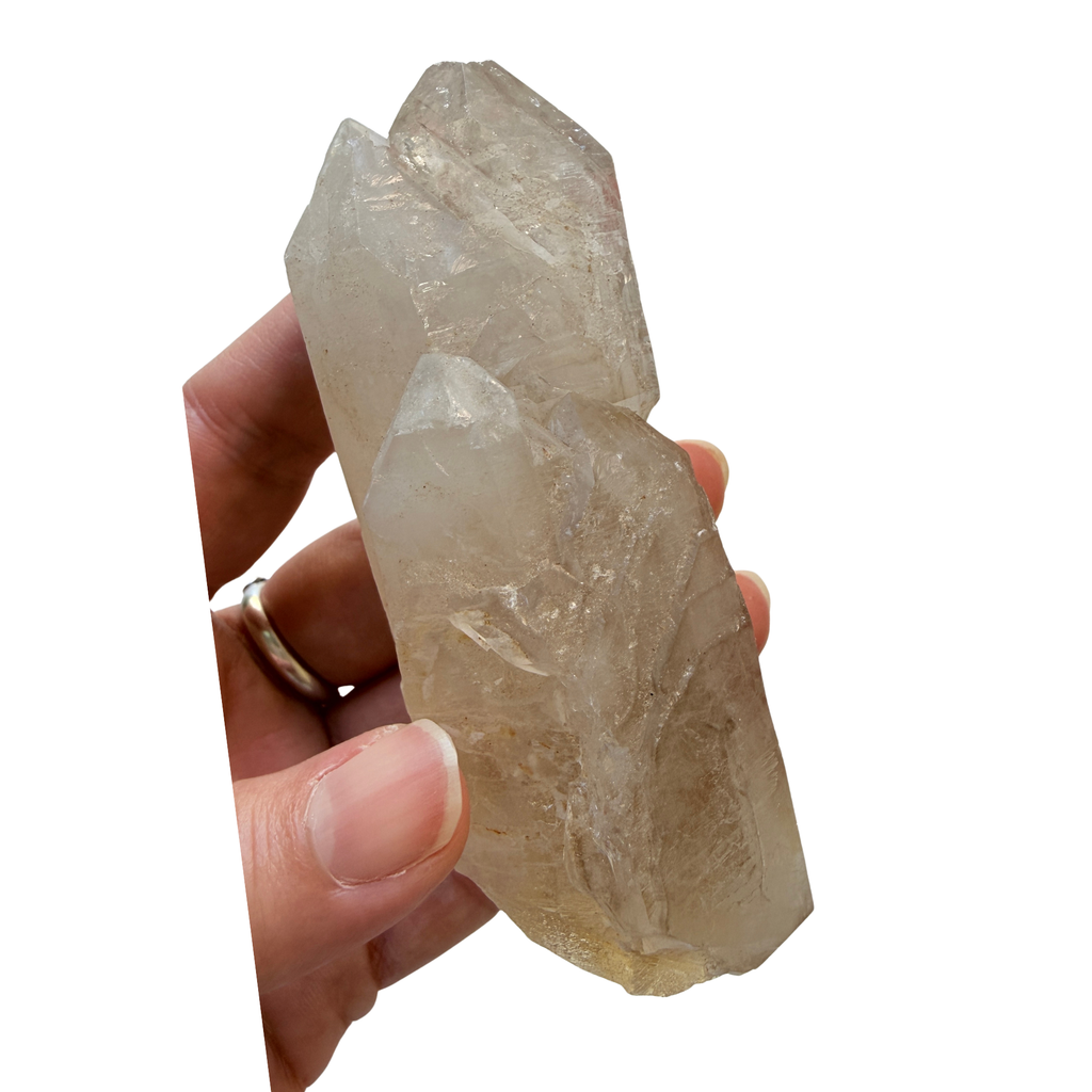Elestial Crystal Point held in a hand