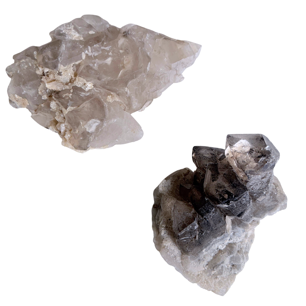 Two large Elestial points on a white background