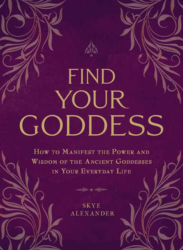 Book cover of 'Find Your Goddess' with decorative elements on a purple background