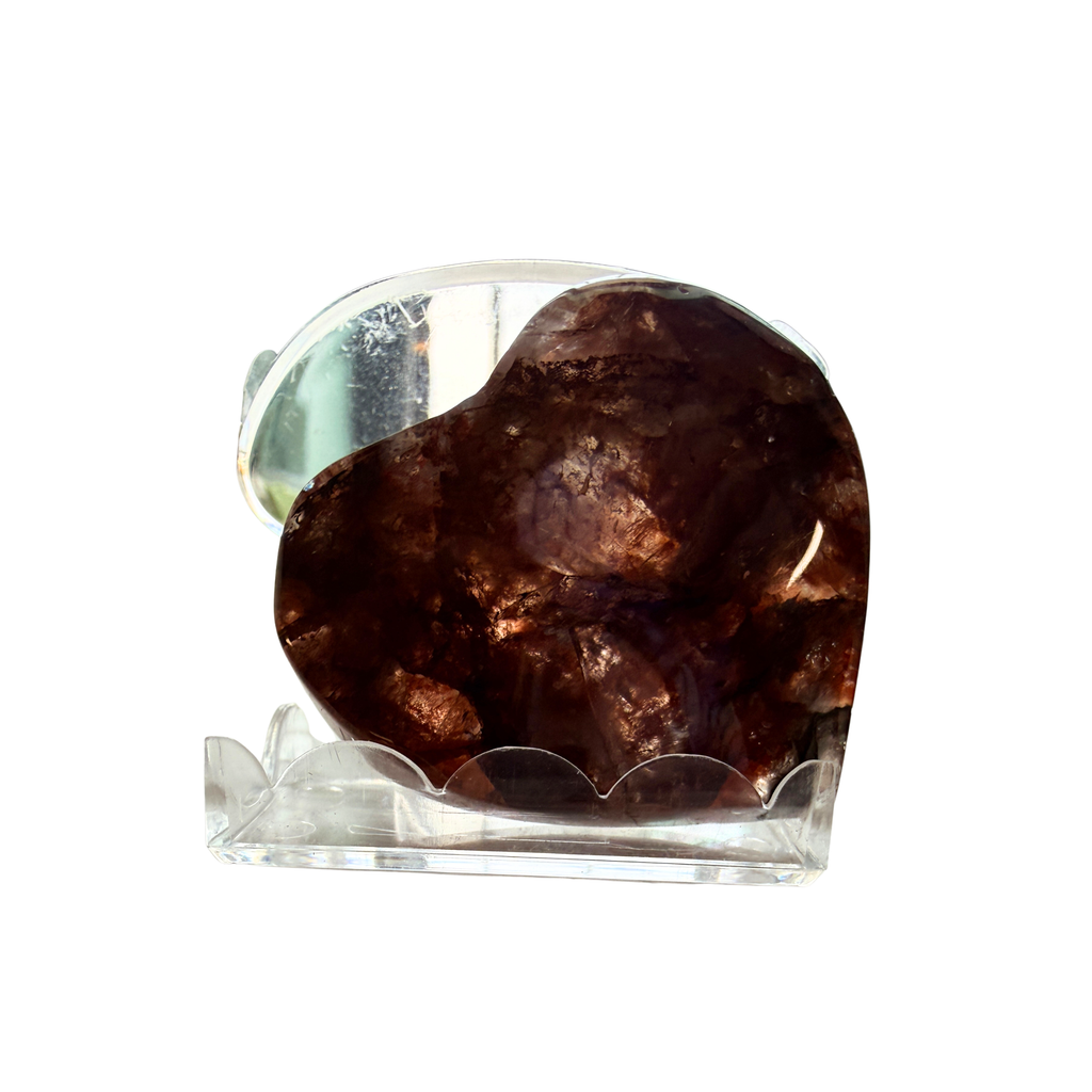 Fire Hematoid Quartz Heart