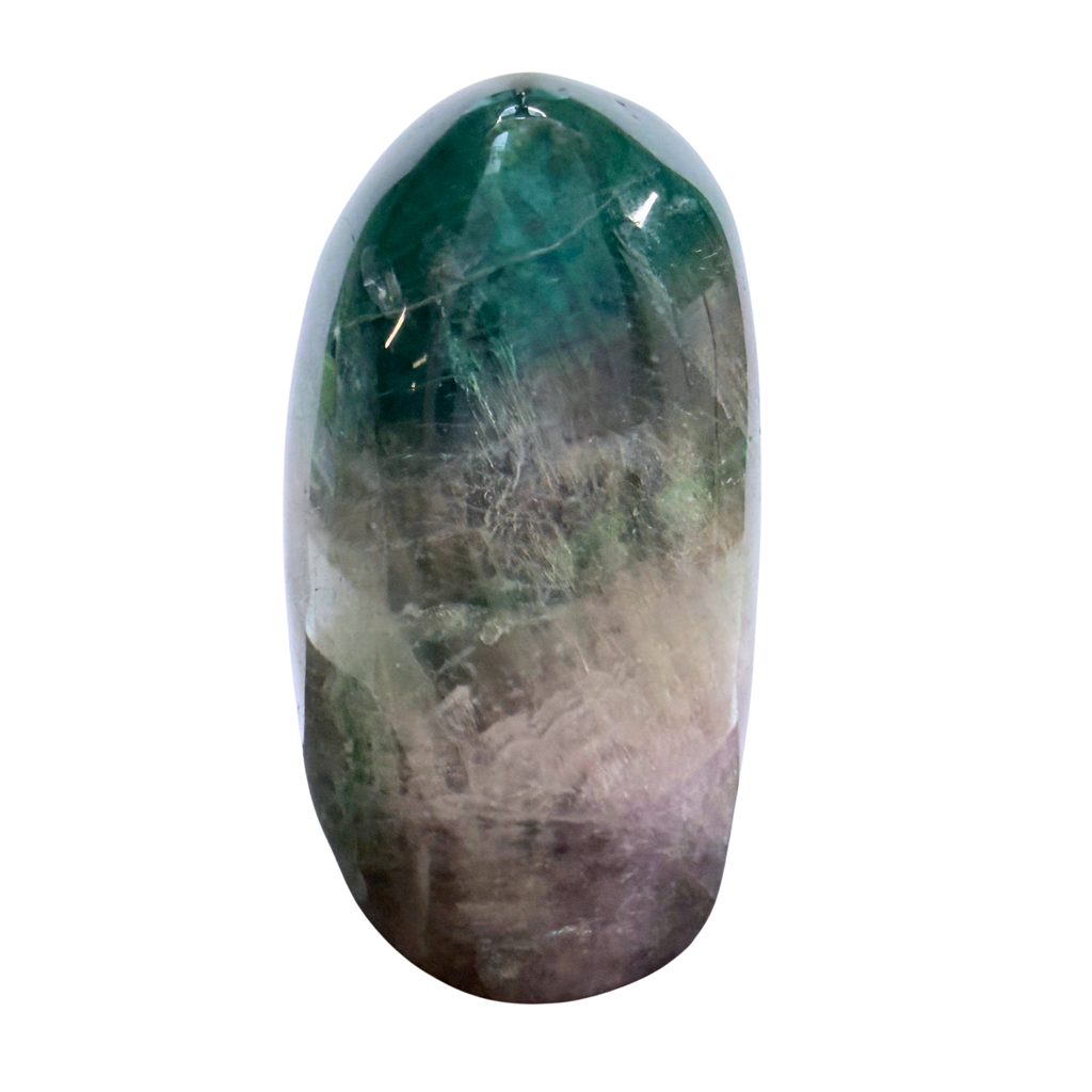 Fluorite Free Form Standing Piece on white background