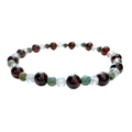 Garnet Turquoise and Topaz Gemstone Beaded Bracelet